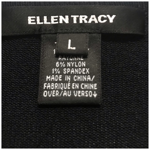 NWOT Ellen Tracy, Bell Sleeves Navy Knit Sweater - Picture 6 of 8